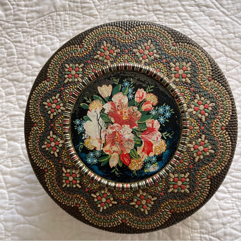 Vintage Metal Fruit Cake Tin from Holland
